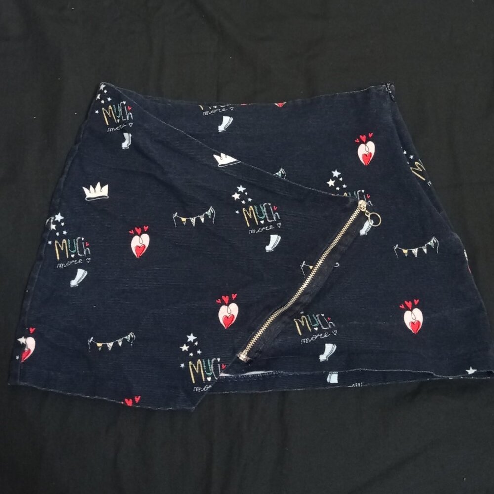 Zara Trafaluc Collection Blue Asymmetrical Skirt Size S